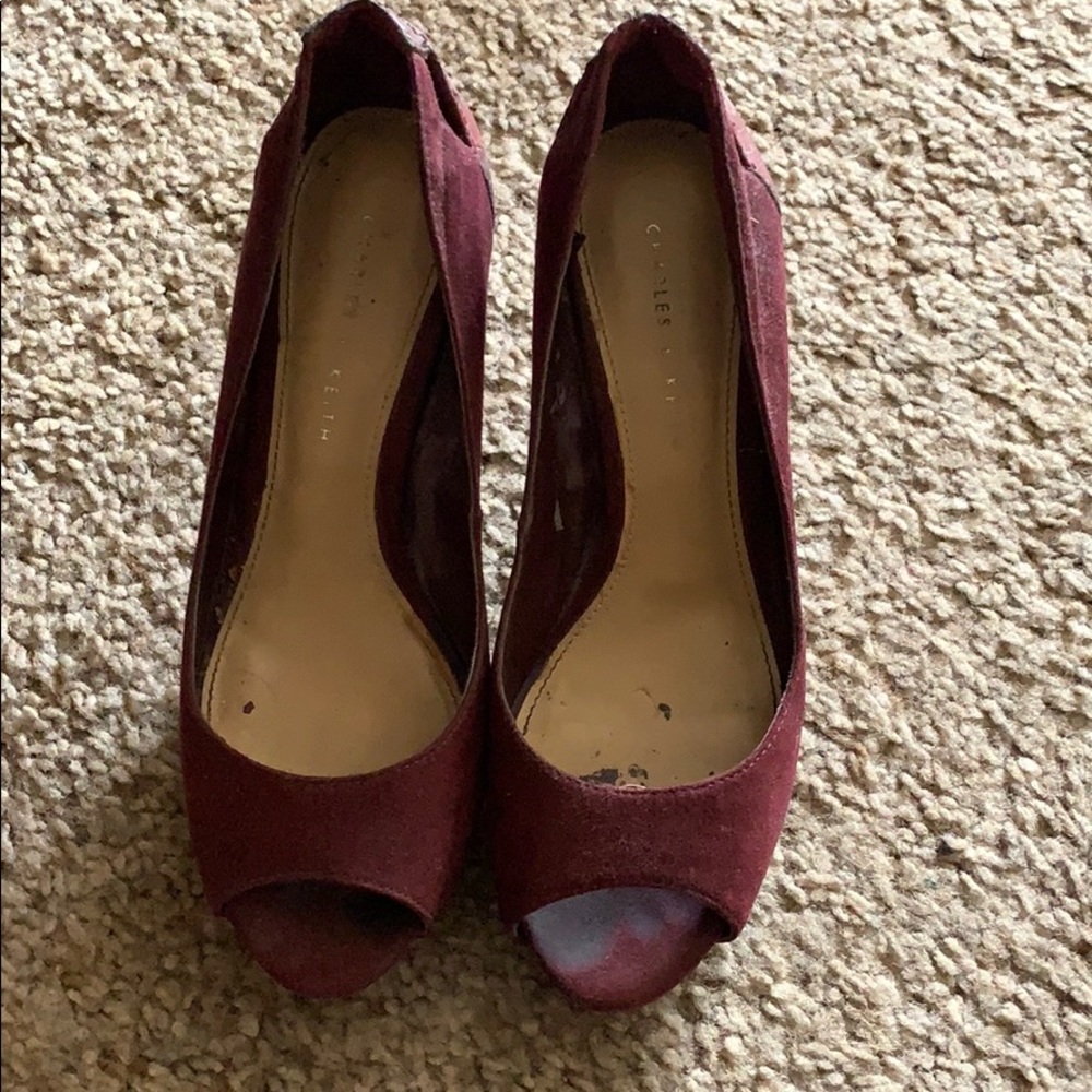 Charles and Keith open toe stilletoes